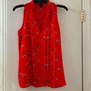 Ann Taylor sleeveless pleated blouse